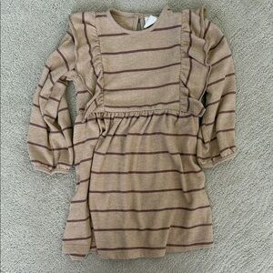 Zara Beige and Maroon Striped Top